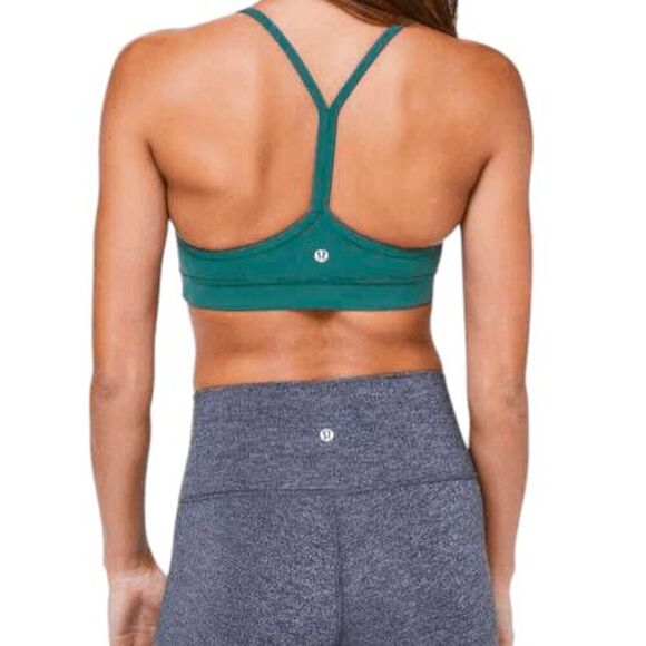 LULULEMON ATHLETICA Flow Y Bra 'Nulu In Green Jasper Size 4 - Picture 1 of 4